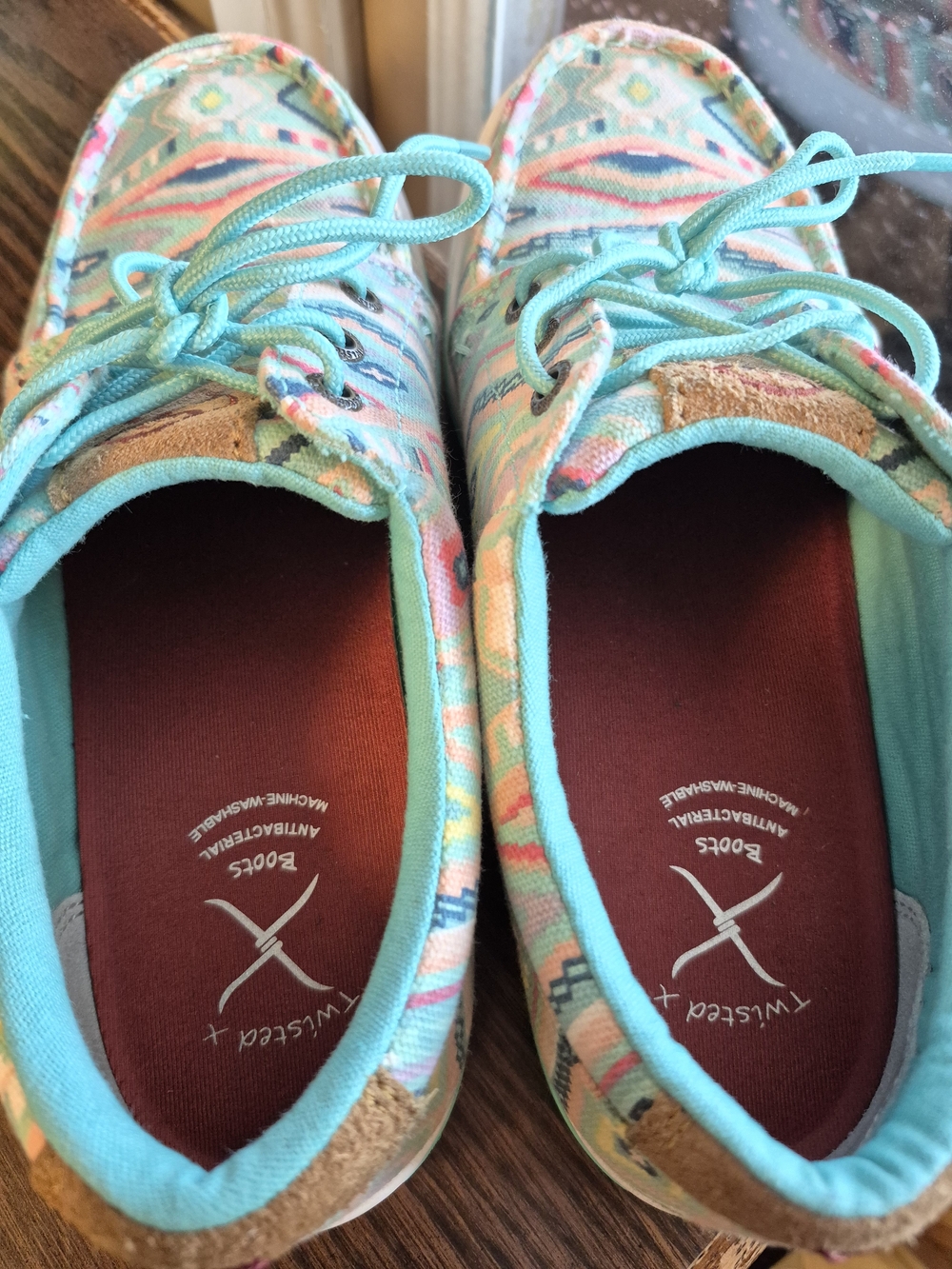 Twisted X Hooey Womens 9M Turquoise Tribal Canvas Sneakers - Picture 6 of 7